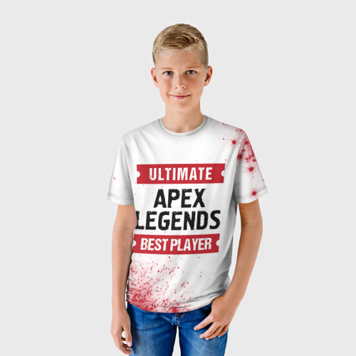 Детская футболка 3D Apex Legends: красные таблички Best Player и Ultimate, цвет 3D печать - фото 3