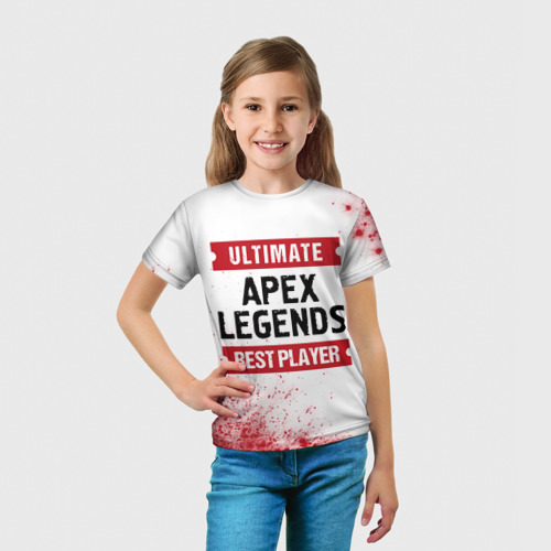 Детская футболка 3D Apex Legends: красные таблички Best Player и Ultimate, цвет 3D печать - фото 5