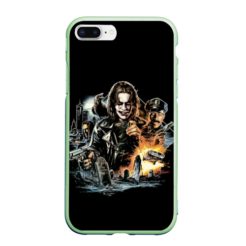 Чехол для iPhone 7Plus/8 Plus матовый Фильм "Ворон", Постер The Crow, цвет салатовый