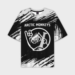 Мужская футболка oversize 3D Arctic Monkeys - кот - Краски