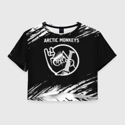 Женская футболка Crop-top 3D Arctic Monkeys - кот - Краски