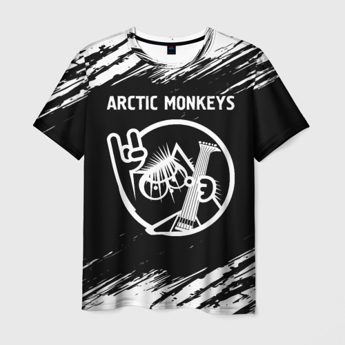 Мужская футболка с принтом Arctic Monkeys - кот - Краски, вид спереди №1