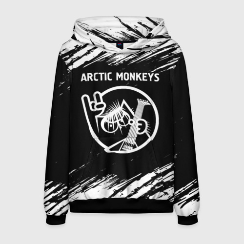 Мужская толстовка 3D Arctic Monkeys - кот - Краски, цвет черный