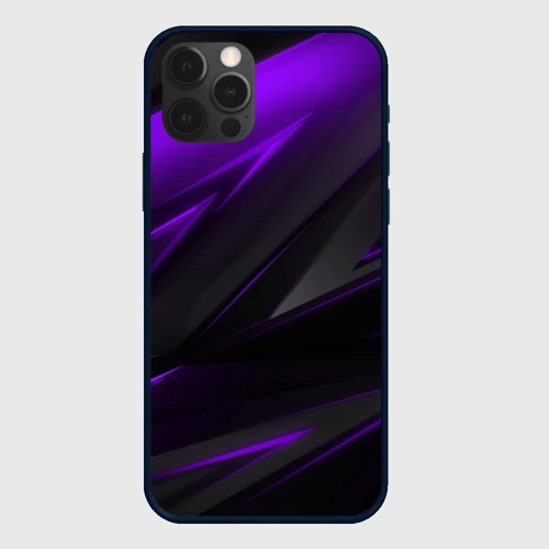 Чехол для iPhone 12 Pro Geometry Черный и фиолетовый