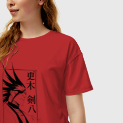 Женская футболка хлопок Oversize Кенпачи Зараки Блич - фото 2