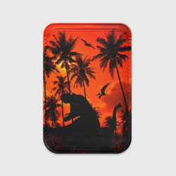 Картхолдер Magsafe магнитный Тиранозавр, диплодок и птерозавр - dinosaurs jurassic period