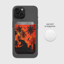 Картхолдер Magsafe магнитный Тиранозавр, диплодок и птерозавр - dinosaurs jurassic period - фото 2