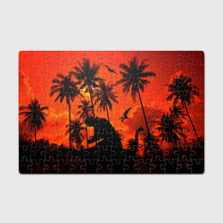 Головоломка Пазл магнитный 126 элементов Тиранозавр, диплодок и птерозавр - dinosaurs jurassic period