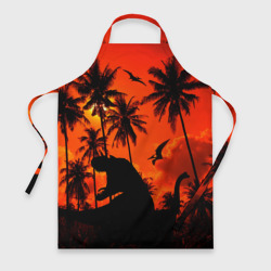 Фартук 3D Тиранозавр, диплодок и птерозавр - dinosaurs jurassic period