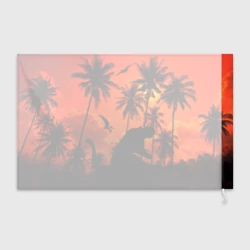 Флаг 3D Тиранозавр, диплодок и птерозавр - dinosaurs jurassic period - фото 2