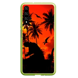 Чехол для Honor 20 Тиранозавр, диплодок и птерозавр - dinosaurs jurassic period