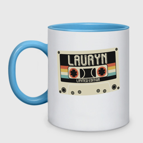 Кружка двухцветная с принтом Lauryn - Cassette, вид спереди #2