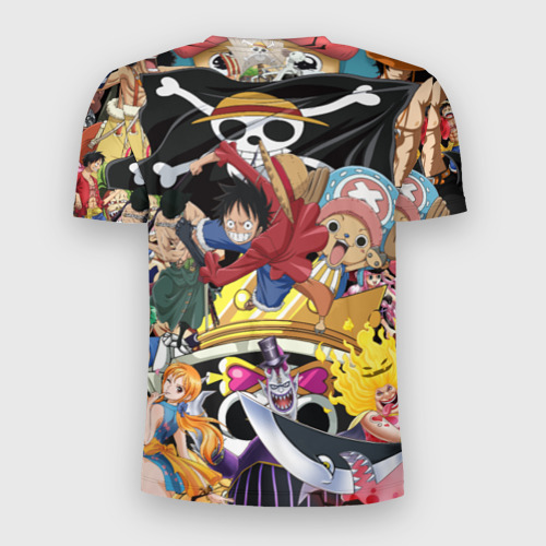 Мужская футболка 3D Slim с принтом One Piece/герои, вид сзади #1