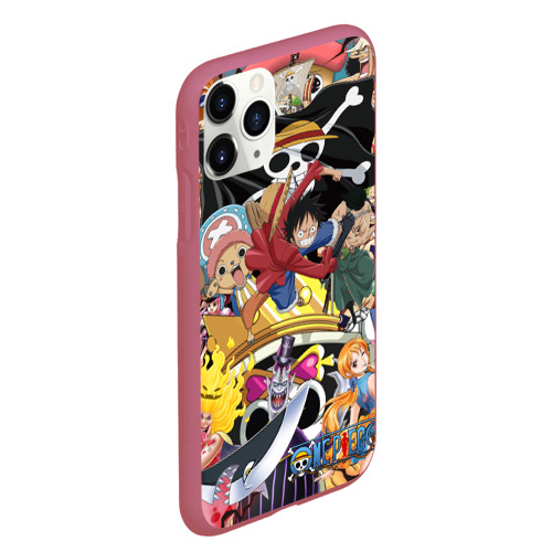 Чехол для iPhone 11 Pro Max матовый с принтом One Piece/герои, вид сбоку #3