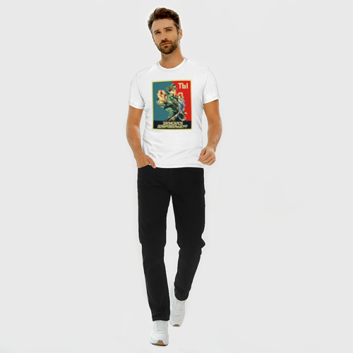 Мужская футболка хлопок Slim с принтом Аниме: невероятные приключения ДжоДжо, вид сбоку #3
