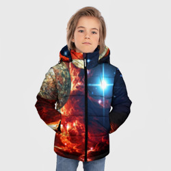 Зимняя куртка для мальчиков 3D Яркая звезда в космическом пространстве - фото 2