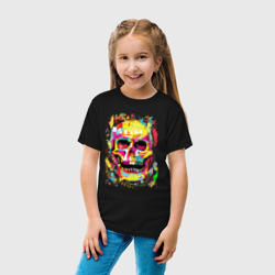 Детская футболка хлопок Красочный стилизованный череп - фото 2
