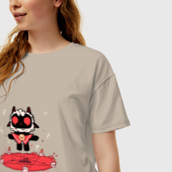 Женская футболка хлопок Oversize Cult of the Lamb - фото 2