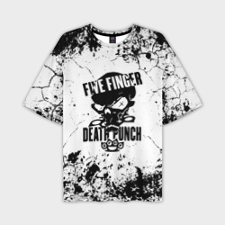 Мужская футболка oversize 3D Five Finger Death Punch - мелкие трещины