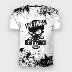 Мужская футболка 3D Slim Five Finger Death Punch - мелкие трещины