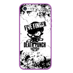 Чехол для iPhone 5/5S матовый Five Finger Death Punch - мелкие трещины