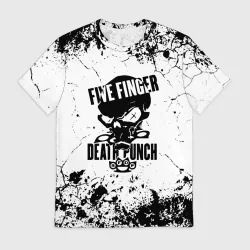 Мужская футболка 3D Five Finger Death Punch - мелкие трещины