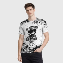 Мужская футболка 3D Five Finger Death Punch - мелкие трещины - фото 2
