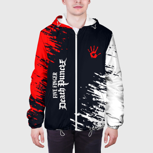 Мужская куртка 3D с принтом Five Finger Death Punch - краска, вид сбоку #3