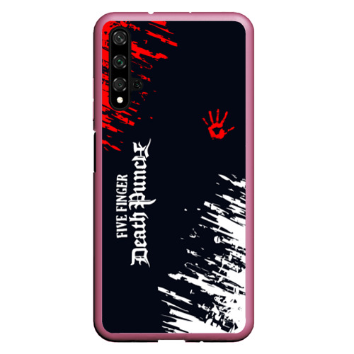 Чехол для Honor 20 Five Finger Death Punch - краска, цвет малиновый