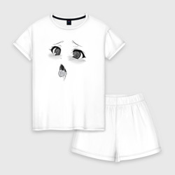 Женская пижама с шортиками хлопок Смешное ахегао
