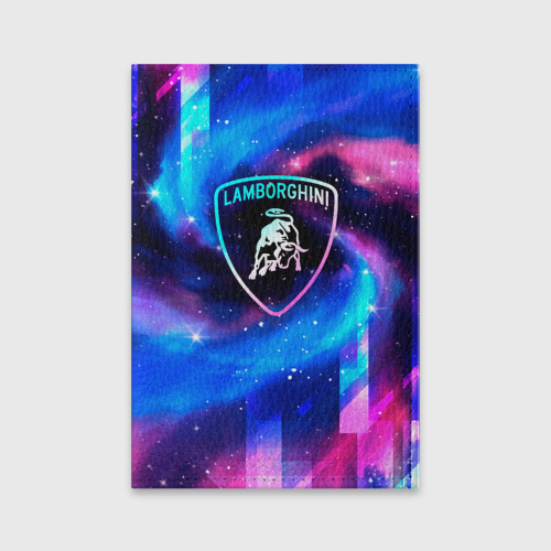 Обложка для паспорта матовая кожа Lamborghini Неоновый Космос, цвет пыльно-розовый