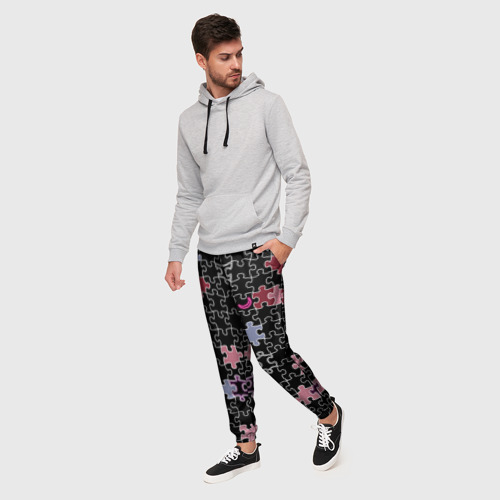 Мужские брюки 3D Пазлы, винтаж, ретро, цвет 3D печать - фото 3