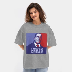 Женская футболка Oversize хлопок texturе Сенатор - У меня есть мечта - фото 2