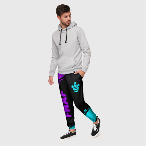 Мужские брюки 3D Фредди - neon, цвет 3D печать - фото 3