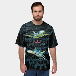 Мужская футболка oversize 3D Фронтовой бомбардировщик Су-24 - фото 2