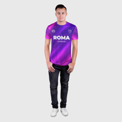 Футболка с принтом Roma Legendary Sport Grunge для мужчины, вид на модели спереди №3. Цвет основы: белый