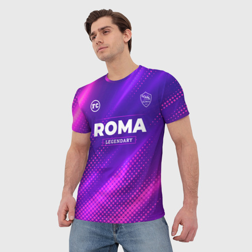 Мужская футболка 3D Roma Legendary Sport Grunge, цвет 3D печать - фото 3