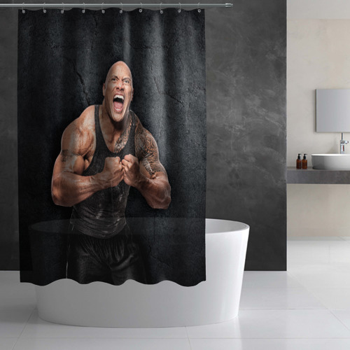 Штора 3D для ванной Dwayne Douglas Johnson - фото 3