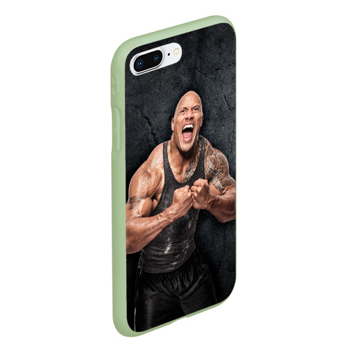 Чехол для iPhone 7Plus/8 Plus матовый Dwayne Douglas Johnson, цвет салатовый - фото 3