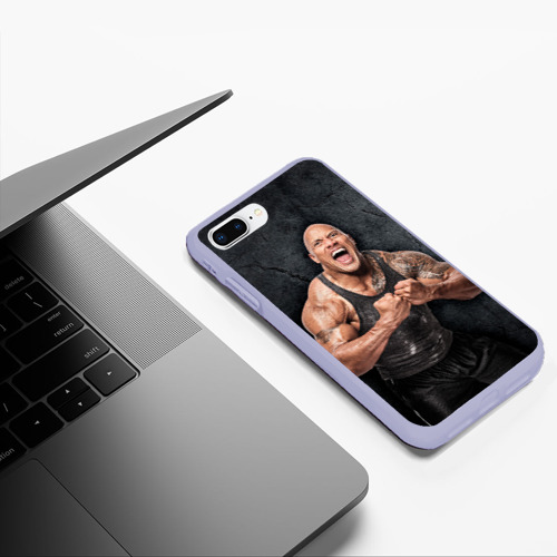 Чехол для iPhone 7Plus/8 Plus матовый Dwayne Douglas Johnson, цвет светло-сиреневый - фото 5