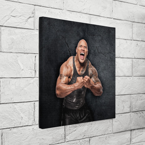 Холст квадратный Dwayne Douglas Johnson, цвет 3D печать - фото 3