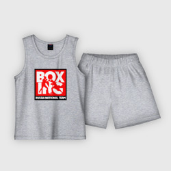 Boxing team Russia – Детская пижама с шортами хлопок с принтом купить со скидкой в -20%