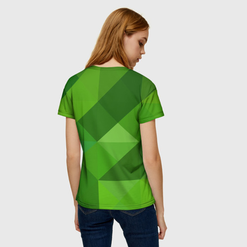 Женская футболка 3D с принтом Гольф  на поле, вид сзади #2