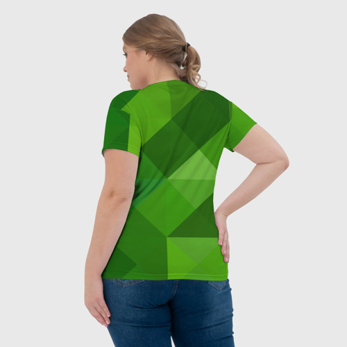 Женская футболка 3D с принтом Гольф  на поле, вид сзади #2