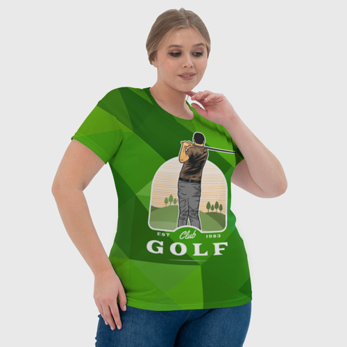 Женская футболка 3D с принтом Гольф  на поле, фото #4