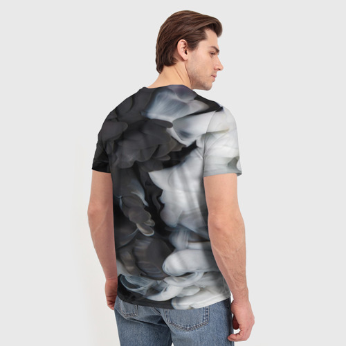 Мужская футболка 3D Абстрактная черно-белая краска, цвет 3D печать - фото 4