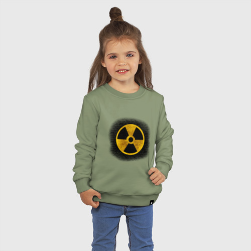 Детский свитшот хлопок с принтом Знак радиоактивность, фото на моделе #1