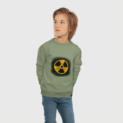 Детский свитшот хлопок с принтом Знак радиоактивность, вид сбоку #3