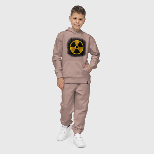 Детский костюм с толстовкой хлопок с принтом Знак радиоактивность, фото на моделе #1