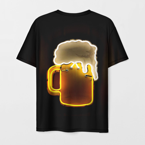 Мужская футболка 3D Неоновое пиво - Жёлтый, цвет 3D печать - фото 2